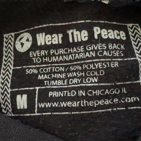 Wear The Peace Black embroidered 'HUMAN' hoodie - Picture 3 of 3